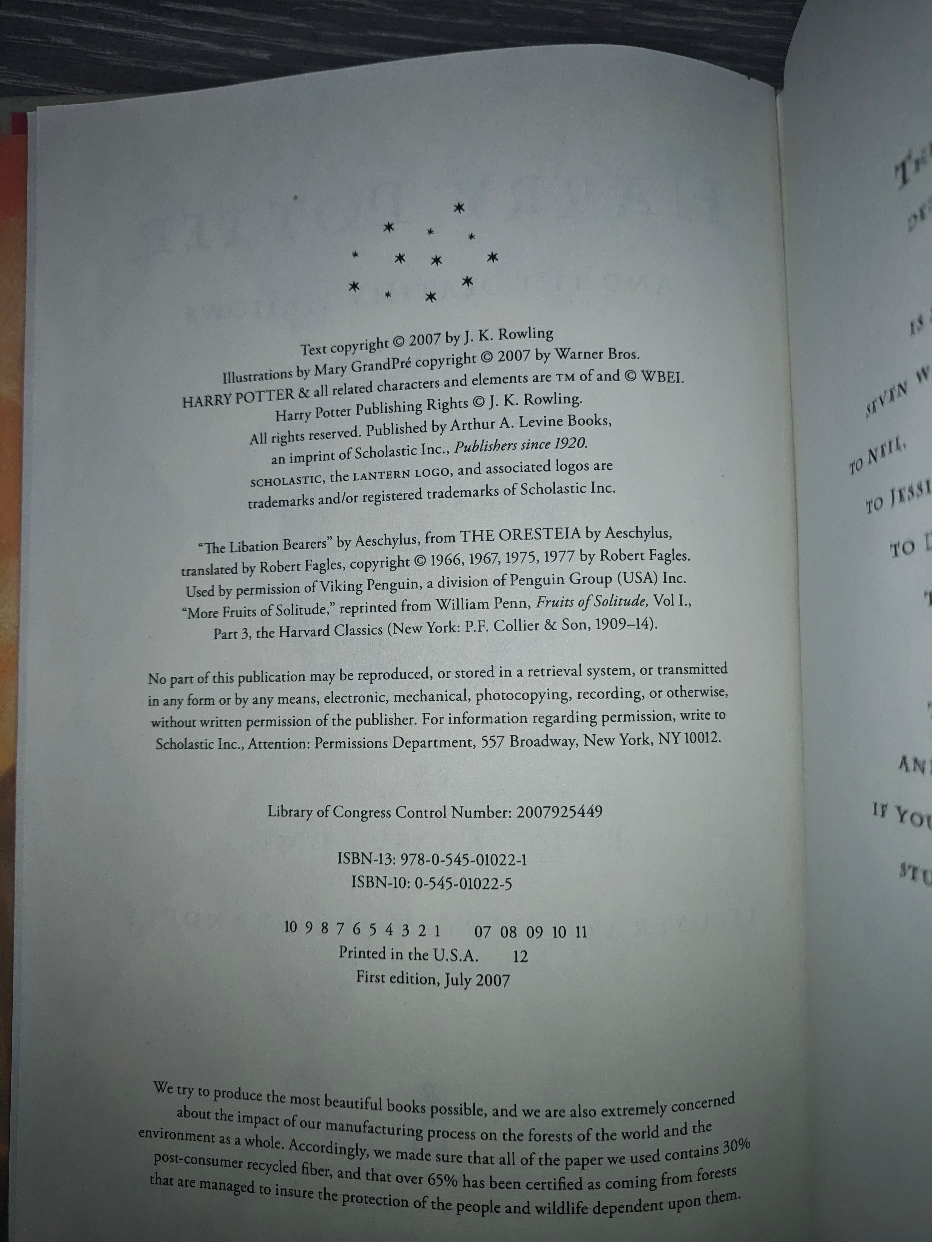 J K Rowling, Harry potter and the Deathly hallows